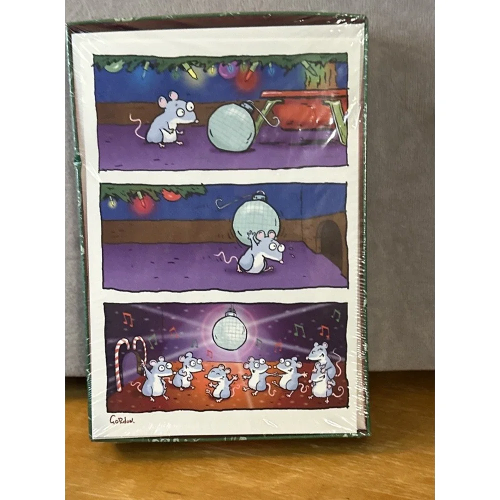 Shoebox Hallmark Mice Cute And Funny Christmas Disco Dancing New Sealed 18 Cards